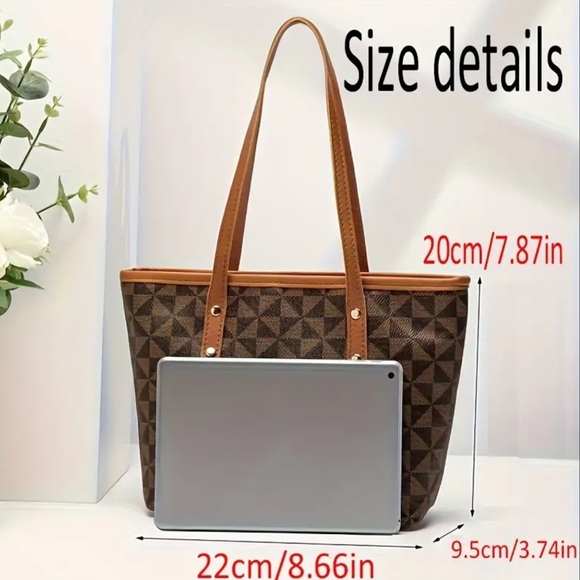 NEW| Women's Geometric Print Trendy Shoulder Bag - Picture 6 of 9